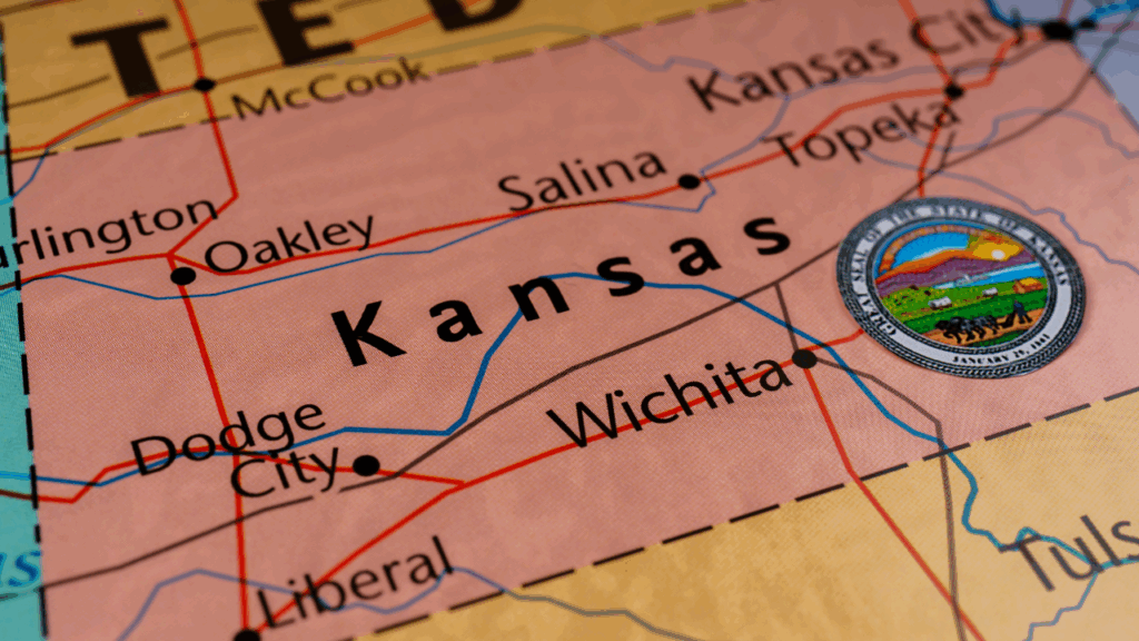 Map showing the state of Kansas